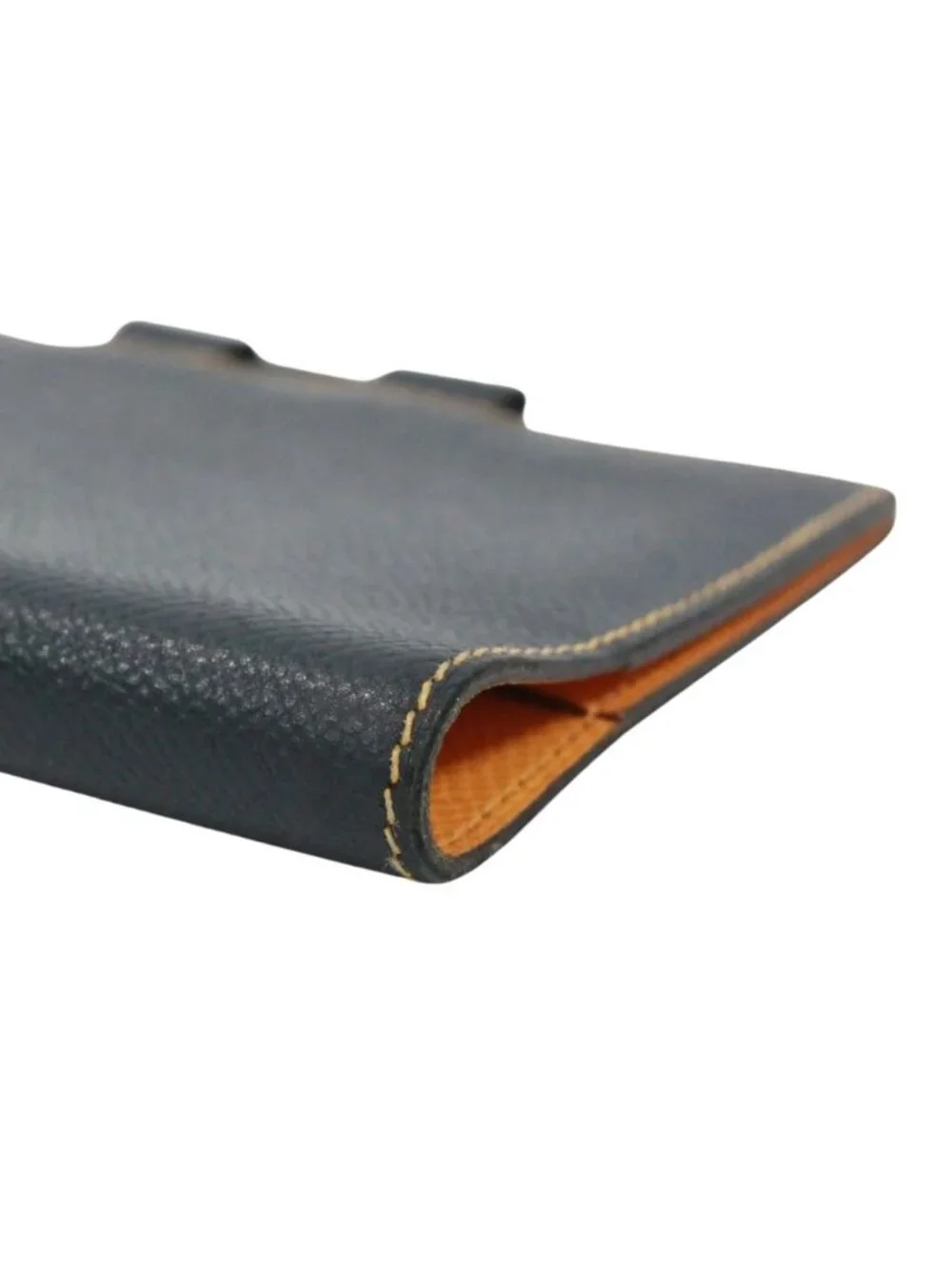 Hermes Agenda GM Leather Yellow Navy Notebook Cover Silver